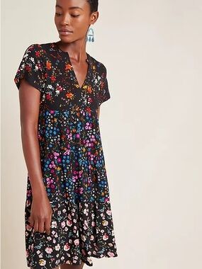 Maeve Harper Tunic Dress in Black Floral | Small